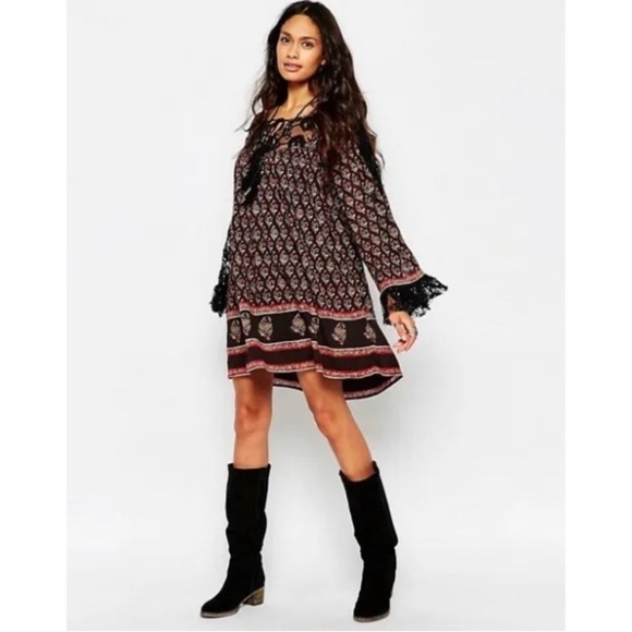 Free People Nomad Child Boho Floral Lace Tunic XS oversized - Picture 1 of 16